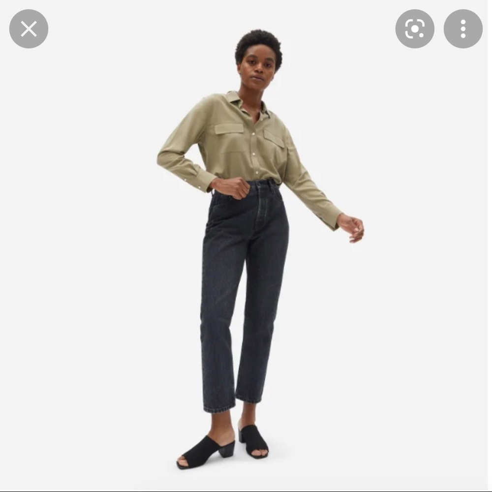 Everlane The Curvy 90’s Cheeky Straight Jean Organic Cotton Washed Black